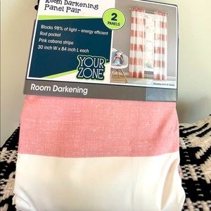 NWT Pink and white “84 curtain panels.